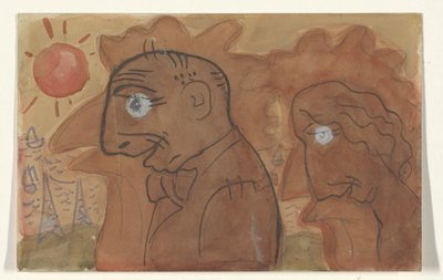 Caricatura de Leo Gestel y su esposa de Leo Gestel