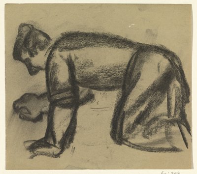 Hombre de manos y rodillas de Leo Gestel