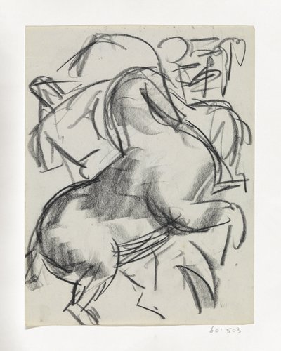 Caballo encabritado con una figura al fondo de Leo Gestel