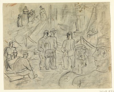 Pescadores en un puerto de Leo Gestel