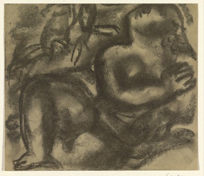 Desnudo femenino sentado en un paisaje de Leo Gestel
