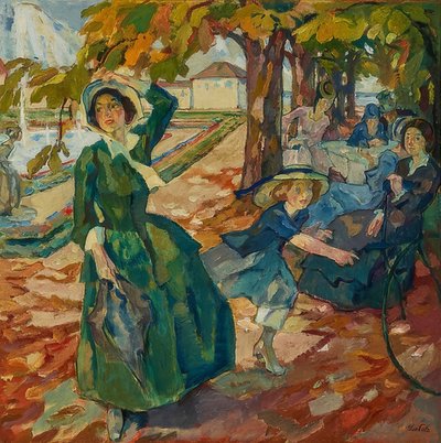 En el parque de Schleissheim. Alrededor de 1906 de Leo Putz