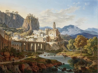 Vista de Atrani cerca de Amalfi. 1834 de Leo von Klenze