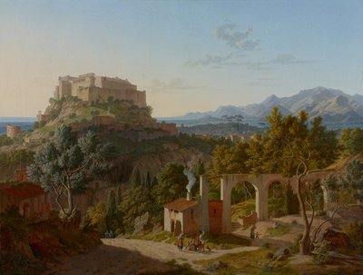 Paisaje con el castillo de Massa di Carrara de Leo von Klenze