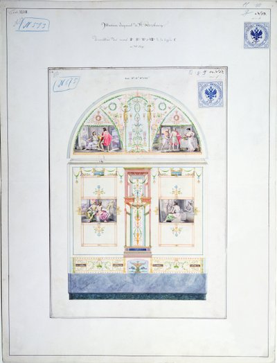 Diseño mural para el Hermitage, San Petersburgo, c.1840 de Leo von Klenze