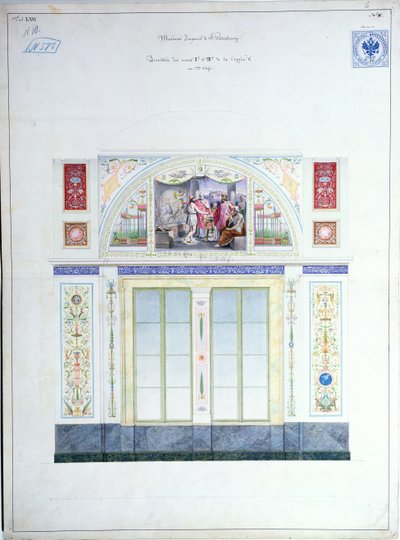 Diseño mural para el Hermitage, San Petersburgo, c.1840 de Leo von Klenze