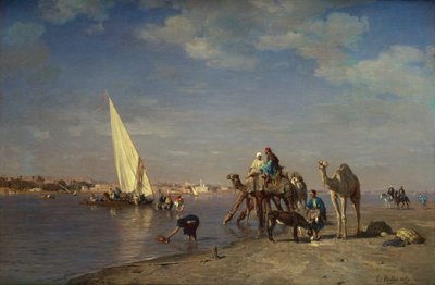 Escena junto al Nilo de Leon Auguste Adolphe Belly