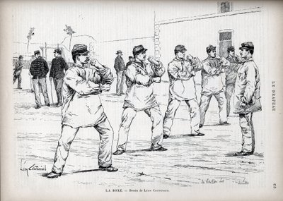 La Boxe - Ejércitos franceses - dibujo de Léon Couturier (1842-1935) - para “La bandera” - Monitor de la Liga de Patriotas - 22 de agosto de Leon Antoine Lucien Couturier