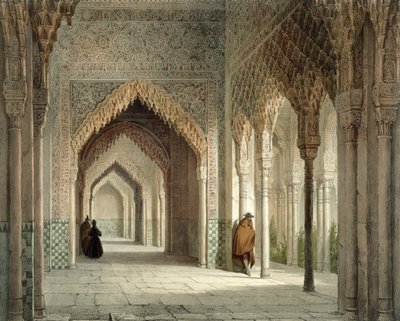La sala del tribunal de la Alhambra, Granada, 1853 de Leon Auguste Asselineau