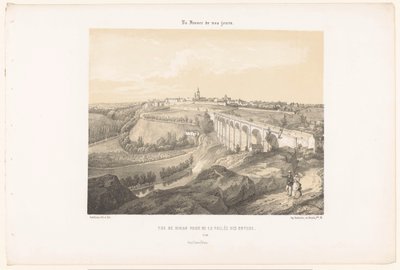 Vista de Dinan y del viaducto sobre el río Rance
Vue de Dinan prise de la Vallée des Noyers (título en el objeto)
Francia contemporánea (título de la serie)
La France de nos jours (título de la serie en el objeto) de Leon Auguste Asselineau