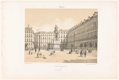 Vista del Cours Cambronne en Nantes
Nantes. Plaza Cambronne (título en el objeto)
Francia contemporánea (título de la serie)
La France de nos jours (título de la serie) de Leon Auguste Asselineau