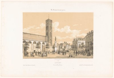 Vista de la plaza Bisson en Lorient
Lorient. Vue de la place Bisson (título en el objeto)
Francia contemporánea (título de la serie)
La France de nos jours (título de la serie en el objeto) de Leon Auguste Asselineau