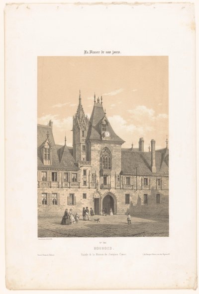 Vista de la fachada del Palacio Jacques-Coeur en Bourges
Bourges. Fachada de la casa de Jacques Coeur (título en el objeto)
Hedendaags Frankrijk (título de la serie)
La France de nos jours (título de la serie en el objeto) de Leon Auguste Asselineau