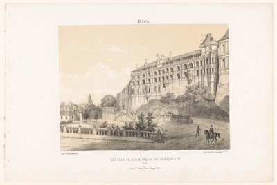 Vista de la fachada del castillo del rey Francisco I de Blois
Blois. Castillo de Blois, fachada de François Ier. (título en el objeto)
Francia contemporánea (título de la serie)
La France de nos jours (título de la serie) de Leon Auguste Asselineau
