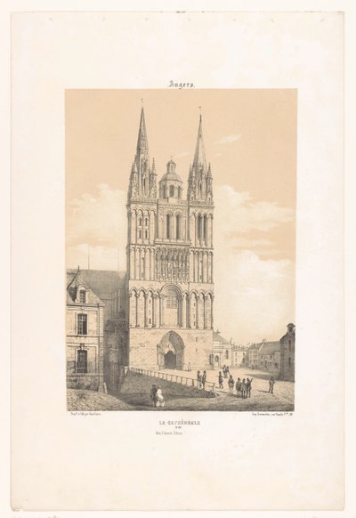 Vista de la catedral de Angers
Angers. La cathédrale (título en el objeto)
Francia contemporánea (título de la serie)
La France de nos jours (título de la serie) de Leon Auguste Asselineau