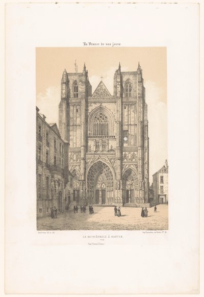 Vista de la catedral de San Pedro y San Pablo de Nantes
La cathédrale à Nantes (título en el objeto)
Francia contemporánea (título de la serie)
La France de nos jours (título de la serie en el objeto) de Leon Auguste Asselineau