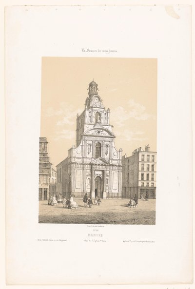 Vista de la iglesia Sainte-Croix en Nantes
Nantes. Vista de la iglesia de Santa Cruz (título en el objeto)
Hedendaags Frankrijk (título de la serie)
La France de nos jours (título de la serie en el objeto) de Leon Auguste Asselineau
