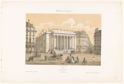 Vista del Teatro Graslin en Nantes
Nantes. Vista del teatro (título en el objeto)
Hedendaags Frankrijk (título de la serie)
La France de nos jours (título de la serie en el objeto) de Leon Auguste Asselineau