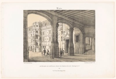 Vista del interior del castillo de Blois con la torre de la escalera octogonal del rey Francisco I
Blois. Intérieur du château, tour de l
