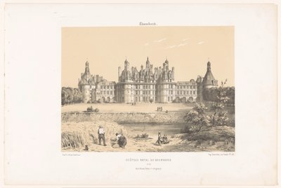 Vista del castillo de Chambord en el río Loira
Chambord. Château Royal de Chambord (título en el objeto)
Francia contemporánea (título de la serie)
La France de nos jours (título de la serie) de Leon Auguste Asselineau
