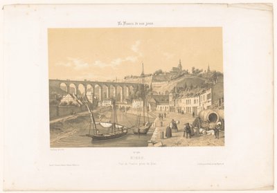 Vista del viaducto de Dinan desde el muelle
Dinan. Vue du viaduc prise du quai (título en el objeto)
Francia contemporánea (título de la serie)
La France de nos jours (título de la serie en el objeto) de Leon Auguste Asselineau