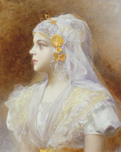 Retrato de una Chica de Leon Auguste Cesar Hodebert