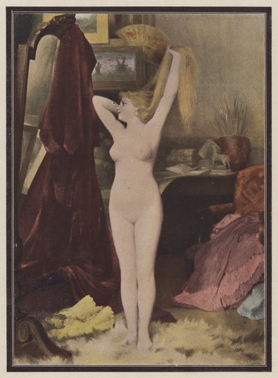 El modelo (litografia en color) de Leon Auguste Cesar Hodebert