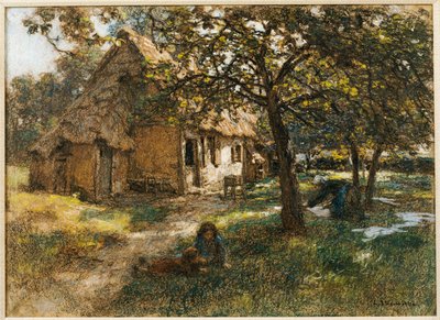 Cabaña, Normandía, 1900 de Leon Augustin Lhermitte