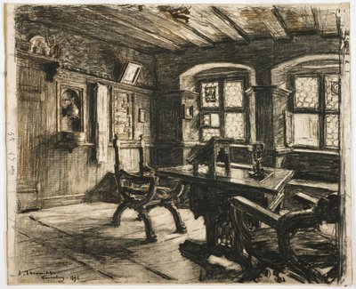 La habitación de Durero en Núremberg, 1896 de Leon Augustin Lhermitte