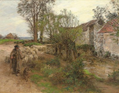 Salida del rebaño de la calle Chailly de Leon Augustin Lhermitte
