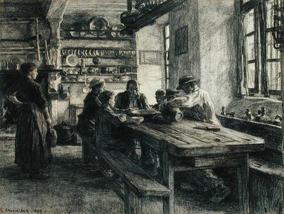 Figuras en un interior de cocina de Leon Augustin Lhermitte