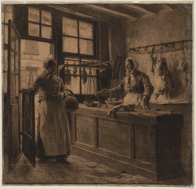 Interior de una Carnicería de Leon Augustin Lhermitte