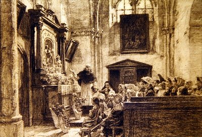 El mes de María en Charteve: mayo de Leon Augustin Lhermitte