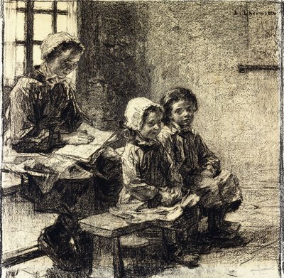 Niñas en la escuela de Mont-Saint-Pere de Leon Augustin Lhermitte