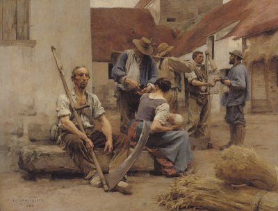 Pagando a los cosechadores, 1882 de Leon Augustin Lhermitte