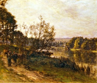 Cruce del río de Leon Augustin Lhermitte
