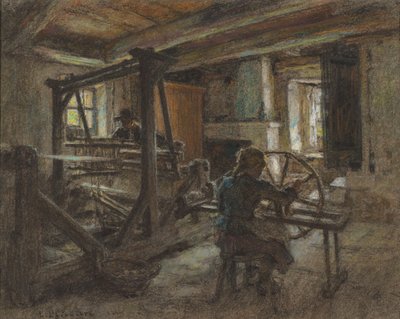 La cabaña del tejedor de Leon Augustin Lhermitte