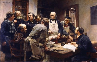 la lección de Claude Bernard en el Colegio de Francia de Leon Augustin Lhermitte