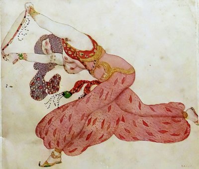 Almee. Diseño de vestuario para el ballet Sheherazade de N. Rimsky-Korsakov, 1910 de Leon Bakst