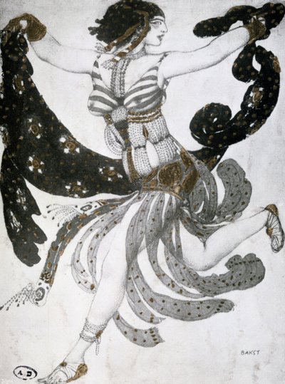 Cleopatra, diseño de vestuario de ballet, 1909 de Leon Bakst