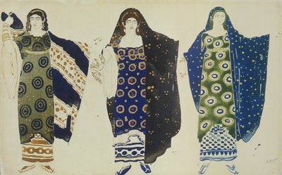 Diseño de Vestuario para Edipo en Colono por Sófocles, 1904 de Leon Bakst