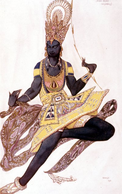 Vestuario de Vaslav Nijinsky o Nijinsky (1889-1950) creado por Leo Bakst para "El Dios Azul" de Reynaldo Hahn (1875 - 1947) de Leon Bakst