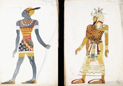 Diseño de vestuario para "Ammoun", representando a un bailarín nubio de Leon Bakst