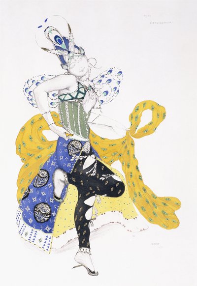 Diseño de vestuario para Madame Trouchanova en "La Peri" de Leon Bakst