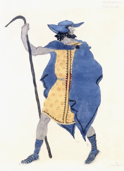 Diseño de vestuario para Edipo en Colono - el Extraño, c. 1899-1909 de Leon Bakst