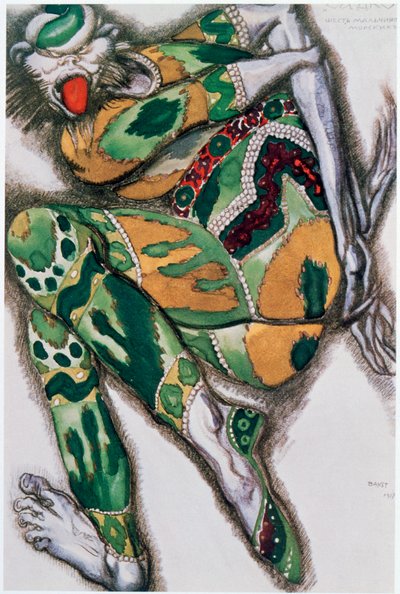 Diseño de vestuario para Seefenfel, de Sadko, 1917 de Leon Bakst