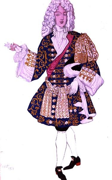 Diseño de vestuario para El Novio Inglés, de La Bella Durmiente de Leon Bakst