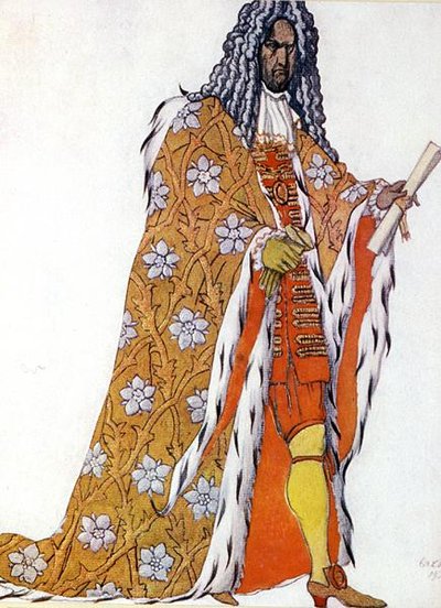 Diseño de vestuario para el maestro de ceremonias, de La Bella Durmiente de Leon Bakst