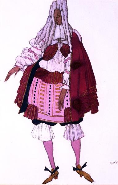 Diseño de vestuario para un Cortesano en el Bautismo, de La Bella Durmiente de Leon Bakst