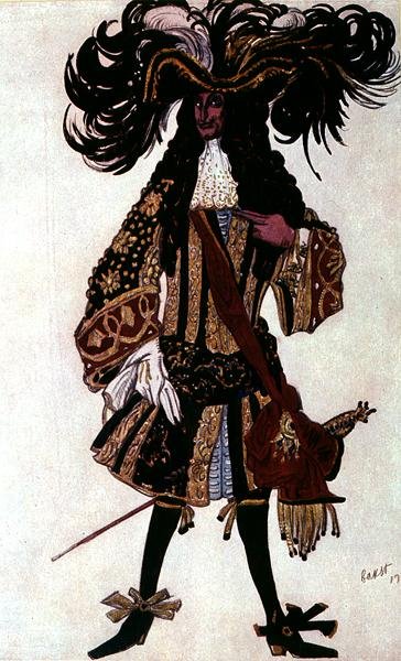 Diseño de vestuario para un príncipe vecino, de La Bella Durmiente de Leon Bakst